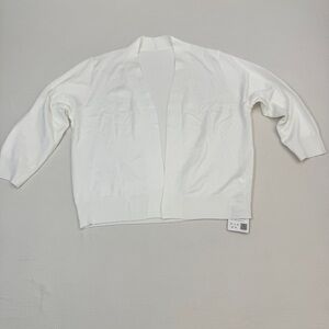 Women's Open-Front White Knit Cardigan